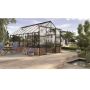 Vitavia drivhus Cassandra 11,5 m² sort 3 mm hærdet glas inkl. cresting