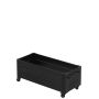 Plus Cubic blomsterkasse m/hjul nåletræ sort 120x50x48 cm