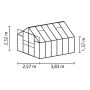Vitavia drivhus Mars 9,9 m² sort 3 mm delt glas 