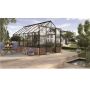 Vitavia drivhus Cassandra 9,9 m² sort 3 mm hærdet glas inkl. cresting