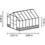 Vitavia drivhus Cassandra 9,9 m² sort 3 mm hærdet glas inkl. cresting