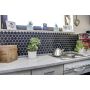 Mosaik Hexagon sort uni blank 32,5x28,1 cm