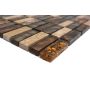 Mosaik Stick sten & glas mix brun 30x30cm