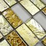 Mosaik Classic glas og sten guld 30x30 cm