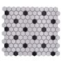 Mosaik Hexa porcelæn sort/hvid mix 26 x 30 cm