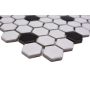 Mosaik Hexa porcelæn sort/hvid mix 26 x 30 cm