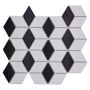 Mosaik 3D Cube porcelæn sort/hvid mat 26,6 x 30,5 cm