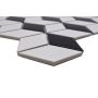 Mosaik 3D Cube porcelæn sort/hvid mat 26,6 x 30,5 cm