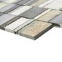 Mosaik Rectangle alu/sten sølv 29,6x29,8 cm