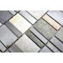 Mosaik Rectangle alu/sten sølv 29,6x29,8 cm