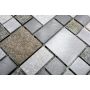 Mosaik Combination alu/sten sølv 30x30 cm