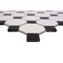 Mosaik Octagon keramik hvid og sort 29,5x29,5 cm