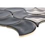 Mosaik Fan Wave porcelæn sort 27,6 x 27,6 cm