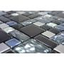 Mosaik Combi krystal/stål mix sort 30 x 30 cm