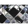 Mosaik Combi krystal/stål mix sort 30 x 30 cm