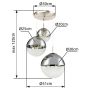Globo pendel Varus sølv 3xE27 Ø51 cm