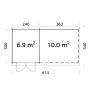 Palmako hytte Ella ubehandlet 6,9+10 m²