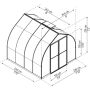 Palram Bella drivhus 6 m² sølv polycarbonat