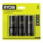 Ryobi slagtoppe sæt m/3 stk 1/2" RHDIS3PC