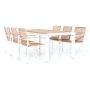 Sensum havemøbelsæt Ekeby hvid inkl. bord og 6 stole