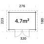 Palmako skur Alice brun trykimprægneret 4,7 m²