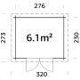 Palmako skur Alice brun trykimprægneret 6,1 m²