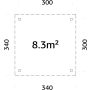 Palmako pavillon Lenna ubehandlet 8,3 m²