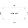 Palmako pavillon Lenna ubehandlet 16,6 m²