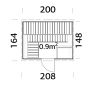 Palmako saunatønde Anita ubehandlet 0,9 m² u/saunaovn 