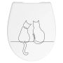 Poseidon toiletsæde hvid m/katte