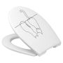 Poseidon toiletsæde hvid m/katte