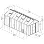 Palram Glory drivhus 15,3 m² grå 10 mm polycarbonat