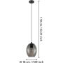 Eglo Cadaques pendel E27 sort transparent rund