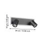 Eglo Rimbocchi spotskinne LED 12W sort 34 cm