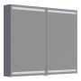 Spejlskab Level m/2 låger 80x100 cm, grå mat, elstik