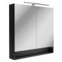 Camargue spejlskab LED sort 80x79,8x15,3 cm