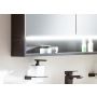 Camargue spejlskab LED sort 80x79,8x15,3 cm