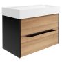 Camargue badeskab sort/eg 80x50,7x44,7 cm