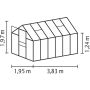 Vitavia drivhus Venus alu 4 mm poly 7,5 m² inkl. sokkel 