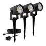 Philips udendørslampe Reuel sort 3-pak