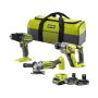 Ryobi håndværkersæt One+ 3 maskiner 18V m/batteri & lader