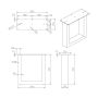 Walteco bordben U-stel sort 41 cm