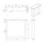 Walteco bordben U-stel sort 71 cm