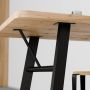 Walteco bordben ramme-stel sort 72x73 cm