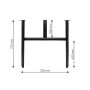 Walteco bordben ramme-stel sort 72x73 cm