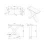 Walteco bordben X-stel sort 38 cm