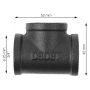Rusticline T-stykke t/hyldesystem RT-6 sort 3/4″  