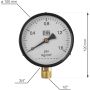 Rusticline manometer t/hyldesystem RT-22 sort/hvid 1/2"