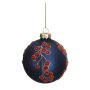 Det Gamle Apotek julekugle glas blå/rød Ø8 cm