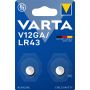 Varta knapcellebatteri V12GA (LR43) 2-pak